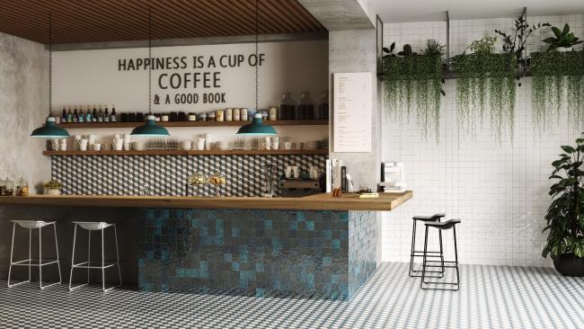 ATELIER Marine & Blanc de lin - GLOSSY 6.2x25  - LA VILETTE Gustave 20x20